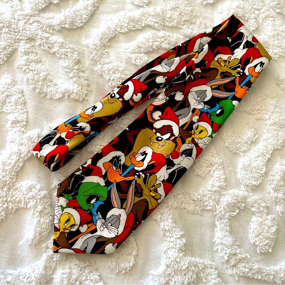 1997 Looney Tunes Vintage Christmas Holiday Novelty Dress Tie – Festive Seasonal